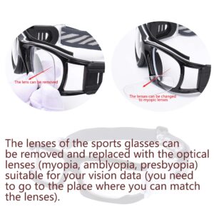 SooGree Basketball Goggles Anti Fog Protective Sports Goggles for Men (Matte black frame white pad)