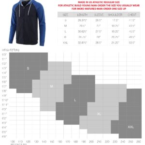 KNQR Men's Retro Athletic Workout Sports Full Zip Soft Fleece Running Hiking Sweatshirt Hoodie Heather Oatmeal XXL