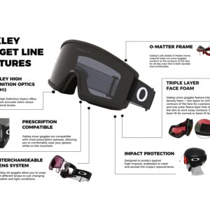 Oakley Target Line L OO7121 Matte Black/Dark Grey Ski Goggles For Men For Women + BUNDLE with Designer iWear Eyewear Kit