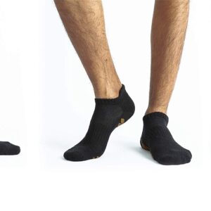 u&i socks Men's Performance Cushion Cotton Low Cut Ankle Athletic Socks with Tab, Black, 12-15 (6-Pack), (u&isocks-MEN-LT-B022)