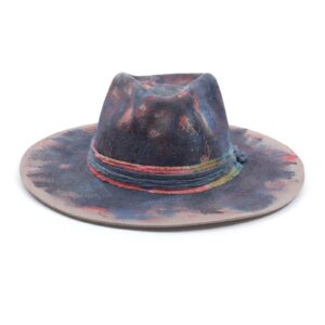 Vintage Wide Brim Distressed Beach Hat Fedoras Hat Classic Rancher for Men Women Wide Brim Roll with Lightning Logo