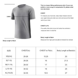 Boys' Athletic Shirts Performance Sports T-Shirts Moisture Wicking Shirts for Boys