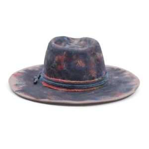 Vintage Wide Brim Distressed Beach Hat Fedoras Hat Classic Rancher for Men Women Wide Brim Roll with Lightning Logo