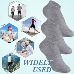 200 Pairs Thin Low Cut Ankle Socks Polyester Comfortable Lightweight Sock for Men Teens Team Charity Event Supplies Bulk Pack (Gray)