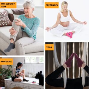 Sanstrong 4 Pairs Non Slip Grip Socks for Pilates Yoga Barre Ballet Dance, Anti Skid Grip Socks for Women and Men