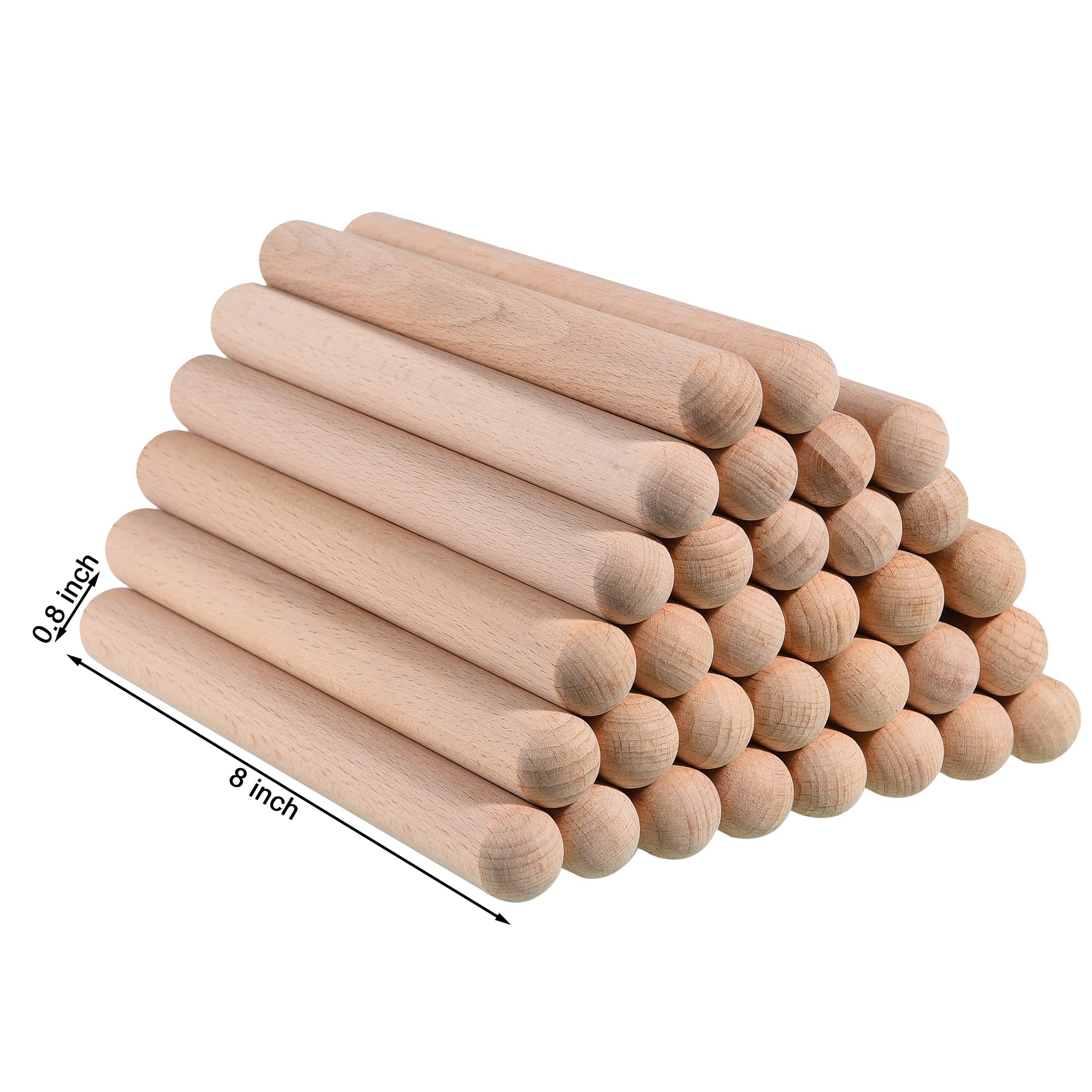 32 Pieces Rhythm Sticks for Kids Bulk, 8 Inch Wood Music Lummi Sticks Classroom Percussion Instrument