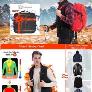 ECIFEE Heated Vest for Men Women with Battery Pack Included, Lightweight Rechargeable Collar Fleece Vest, Windproof Sleeveless Jacket for Travel Hiking