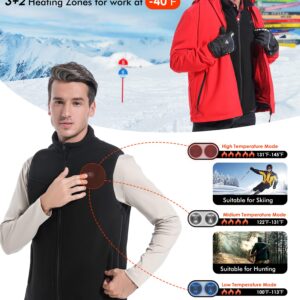 ECIFEE Heated Vest for Men Women with Battery Pack Included, Lightweight Rechargeable Collar Fleece Vest, Windproof Sleeveless Jacket for Travel Hiking