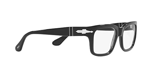 Persol PO3301V Rectangular Prescription Eyewear Frames, Black/Demo Lens, 57 mm