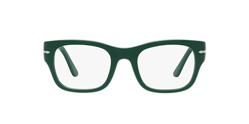 Persol PO3297V Rectangular Prescription Eyewear Frames, Green/Demo Lens, 52 mm