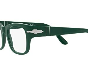 Persol PO3297V Rectangular Prescription Eyewear Frames, Green/Demo Lens, 52 mm