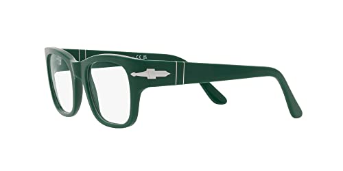 Persol PO3297V Rectangular Prescription Eyewear Frames, Green/Demo Lens, 52 mm