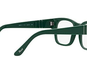 Persol PO3297V Rectangular Prescription Eyewear Frames, Green/Demo Lens, 52 mm