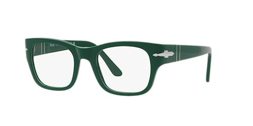 Persol PO3297V Rectangular Prescription Eyewear Frames, Green/Demo Lens, 52 mm