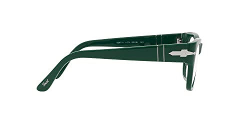 Persol PO3297V Rectangular Prescription Eyewear Frames, Green/Demo Lens, 52 mm