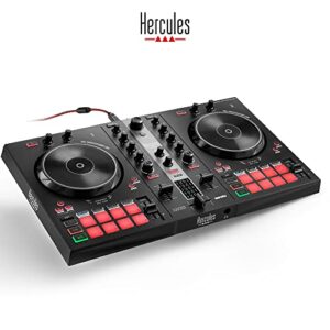 Hercules DJControl Inpulse 300 MK2 – USB DJ controller – 2 decks with 16 pads and built-in sound card – DJ software and tutorials included