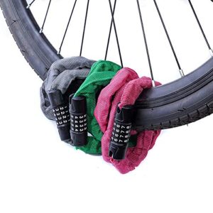 MGUOTP Bicycle Lock Bicycle Chain Combination Anti Theft Trolley Security Code Password Steel Lock Cycling Bike Scooter Protection-Green Bike Locks (Color : Green) (Color : Black)