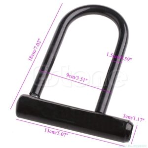 MGUOTP Bicycle Lock Bike Bicycle Motorcycle Cycling Scooter Security Steel Chain U Lock Shackle Drop Ship Bike Lock (Color : Black)