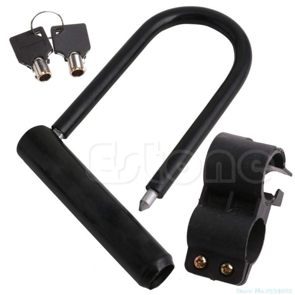 MGUOTP Bicycle Lock Bike Bicycle Motorcycle Cycling Scooter Security Steel Chain U Lock Shackle Drop Ship Bike Lock (Color : Black)