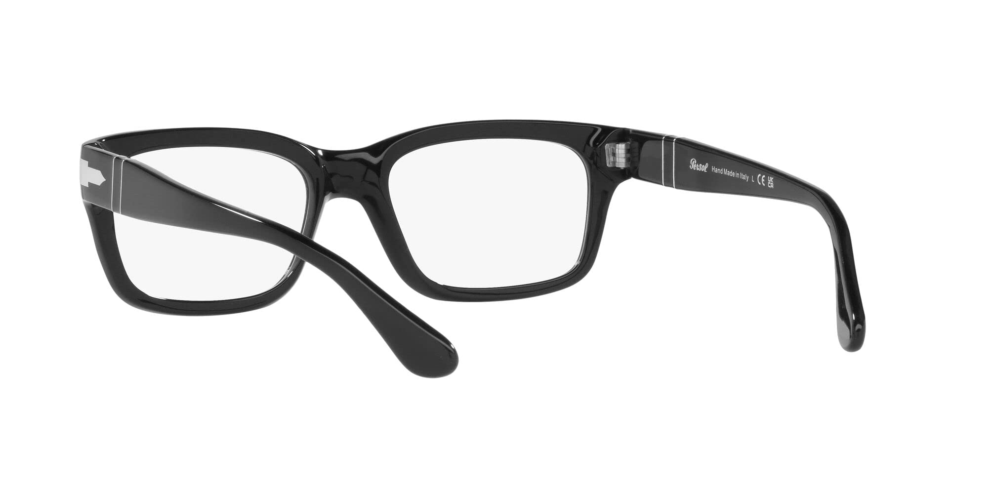 Persol PO3301V Rectangular Prescription Eyewear Frames, Black/Demo Lens, 57 mm