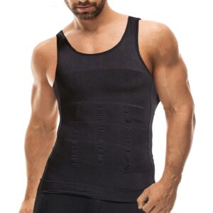 mistirik 1pcs compression shirts for men - mens slimming body shaper vest - tight tank top for men - compression shirt tank top (black, x-large)