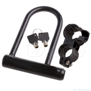 MGUOTP Bicycle Lock Bike Bicycle Motorcycle Cycling Scooter Security Steel Chain U Lock Shackle Drop Ship Bike Lock (Color : Black)