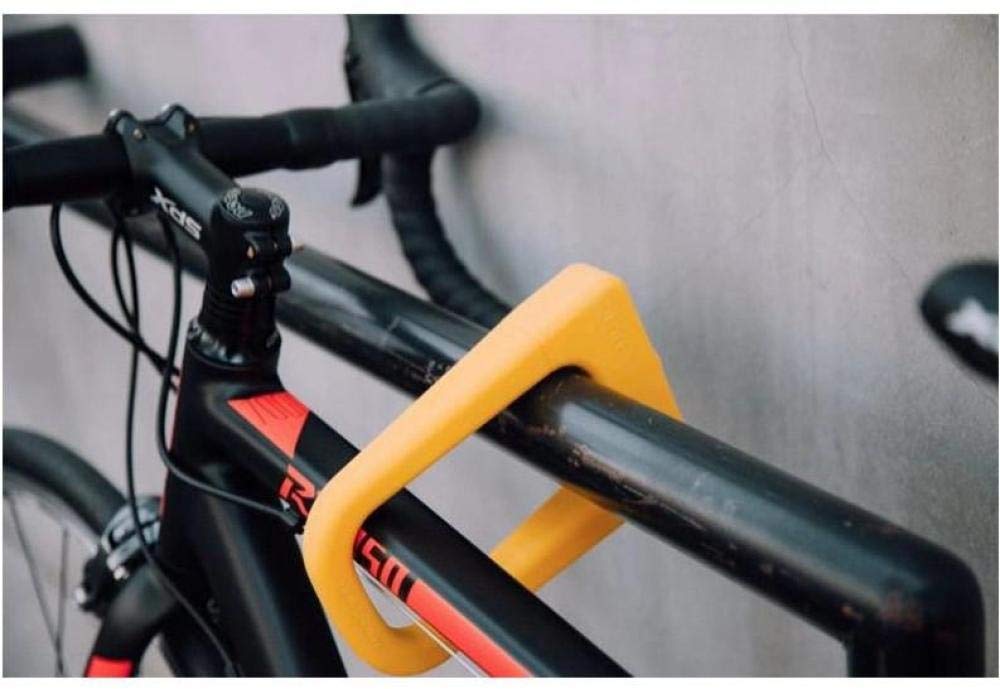 MGUOTP Bicycle Lock Bicycle Silicone U-Lock Mountain Bike Anti Theft Lock Universal Aluminum Waterproof Anti-Collision Portable Bicycle Lock-Yellow Bike Lock (Color : Red) (Color : Yellow)