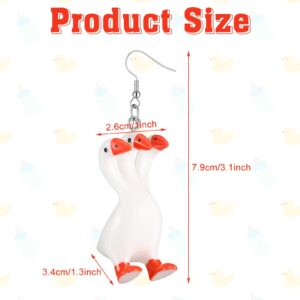 Kathfly Goose Earrings for Women 3 Headed Goose Earrings Cute Funny Weird Earrings Quirky Earrings Farm Pet Animal Earrings Acrylic Jewelry for Lovely Gift Charm