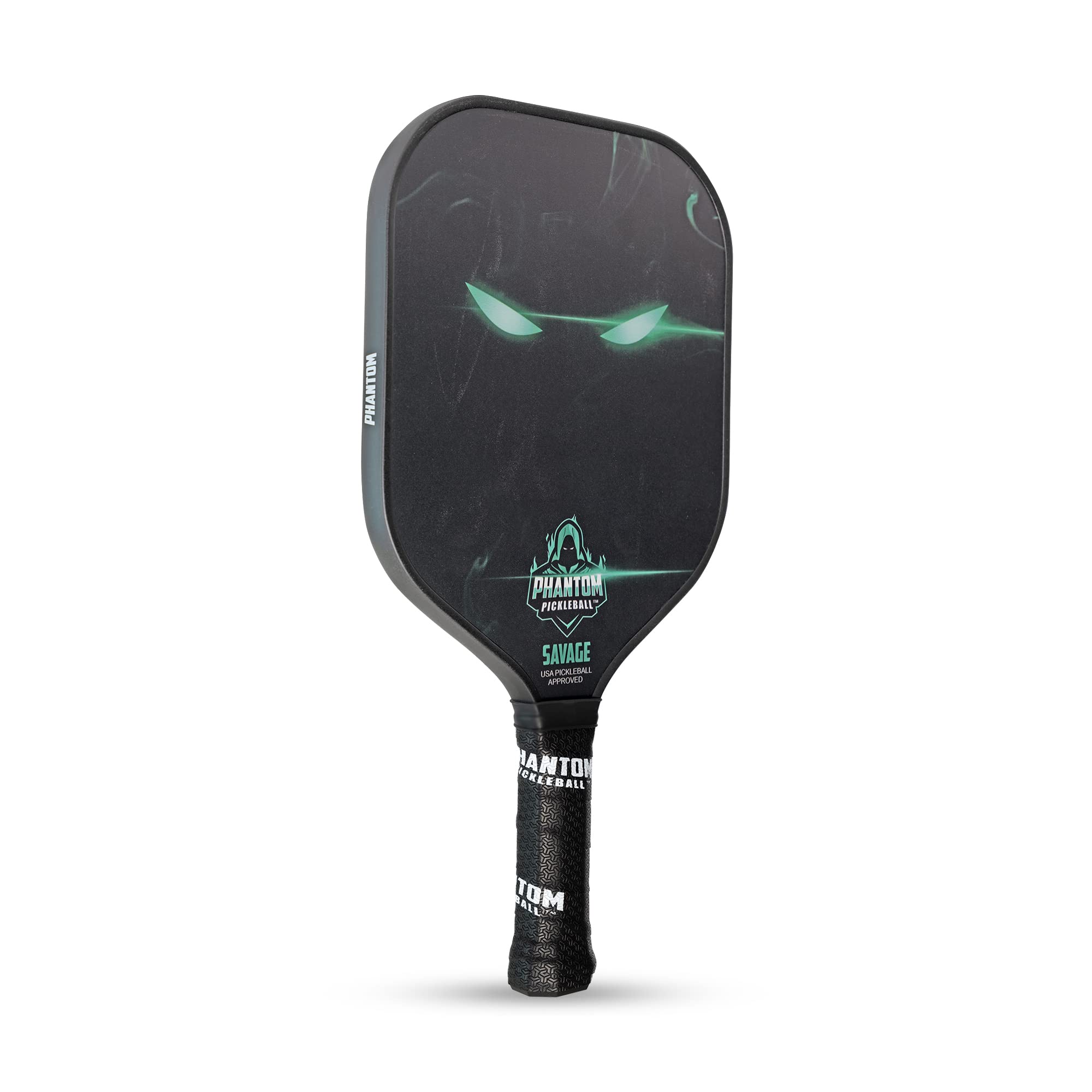 Phantom SAVAGE 13mm Carbon Fiber Wide Body Pickleball Paddles - Max Grit and Spin - USAPA Approved – Pickleball Rackets - Pickle-Ball Equipment with Polypropylene Core – Lightweight (Green)