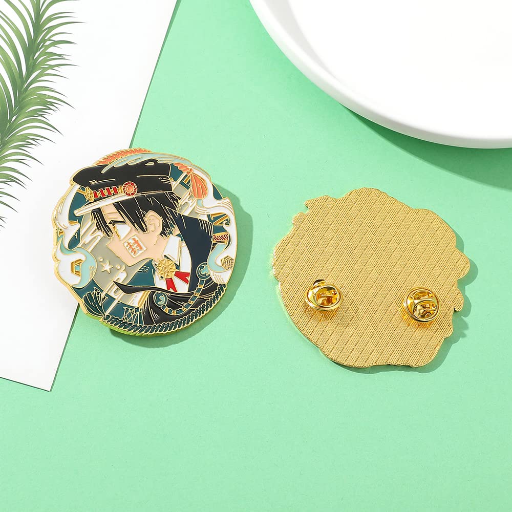 Toilet Bound Hanako Kun Anime Pins, TBHK Manga Cartoon Figures Yashiro Nene Hanako-kun Brooches Enamel Lapel Pins Cosplay Jewelry (2 pcs TBHK Pins)