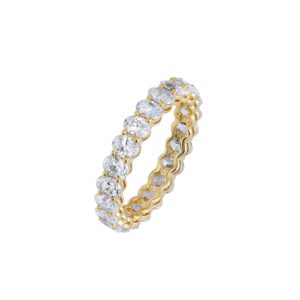 Amazon Essentials 14K Gold Plated Cubic Zirconia Stackable Statement Ring Size 10, Yellow Gold