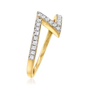 Canaria 0.20 ct. t.w. Diamond Zigzag Ring in 10kt Yellow Gold. Size 7