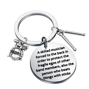 PENQI Drummer Jewelry Drummer Gift Percussion Drumsticks Keychain Percussion Drum Player Gift Drumming Lover Jewelry (drum keychain)