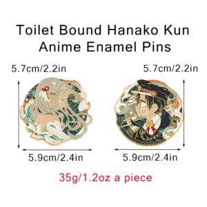 Toilet Bound Hanako Kun Anime Pins, TBHK Manga Cartoon Figures Yashiro Nene Hanako-kun Brooches Enamel Lapel Pins Cosplay Jewelry (2 pcs TBHK Pins)