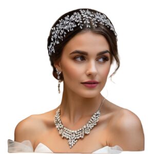 lovfoiver rhinestone bridal headpiece for wedding hair pieces crystal wedding hair accessories for brides and bridesmaid