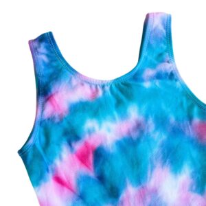 GymnasticsHQ DIY Tie Dye Leotard Kit - Pink & Turquoise - Makes cute, custom leotard for girls gymnastics (Adult Small)