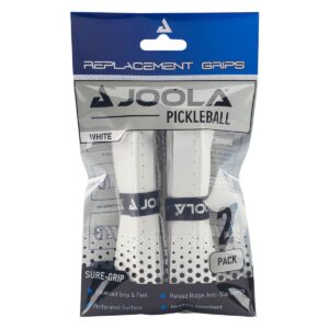 joola pickleball paddle grip tape - white replacement grip wrap for pickleball racket - moisture wicking perforated surface & contoured comfort grip - handle wrap for use with small grip & overgrip