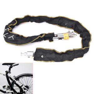 MGUOTP Bicycle Lock Heavy Duty Motorbike Motorcycle Scooter Bike Cycle Motor Bicycle Chain Pad Lock Security Iron Chain Inside + Keys Bike Locks (Color : Black)