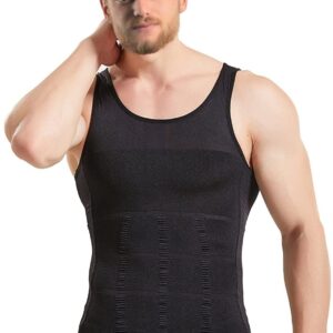 Mistirik 1Pcs Compression Shirts for Men - Mens Slimming Body Shaper Vest - Tight Tank Top for Men - Compression Shirt Tank Top (Black, X-Large)