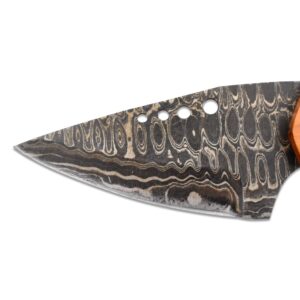 Old Ram Handmade Full Tang Real Damascus Steel Hunting-Camping | Fishing Knife Comes With Leather Sheath