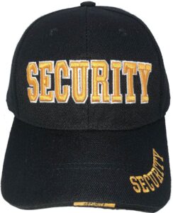 aborenco law enforcement officer headwear 3d embroidered baseball cap hat, adjustable (security with gold letters)