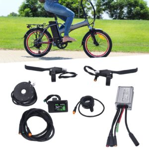 VBESTLIFE Electric Bike Controller Kit, 36V 48V 250W Motor Controller ABS Waterproof 15A LCD7C Panel Thumb Throttle Brake Accessories for E Bike Modification DIY