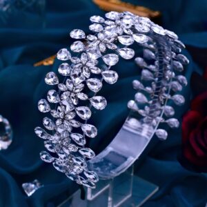 LOVFOIVER Rhinestone Wedding Headband, Bridal Headpiece Crystal Hair Band Party Hair Accessories for Women