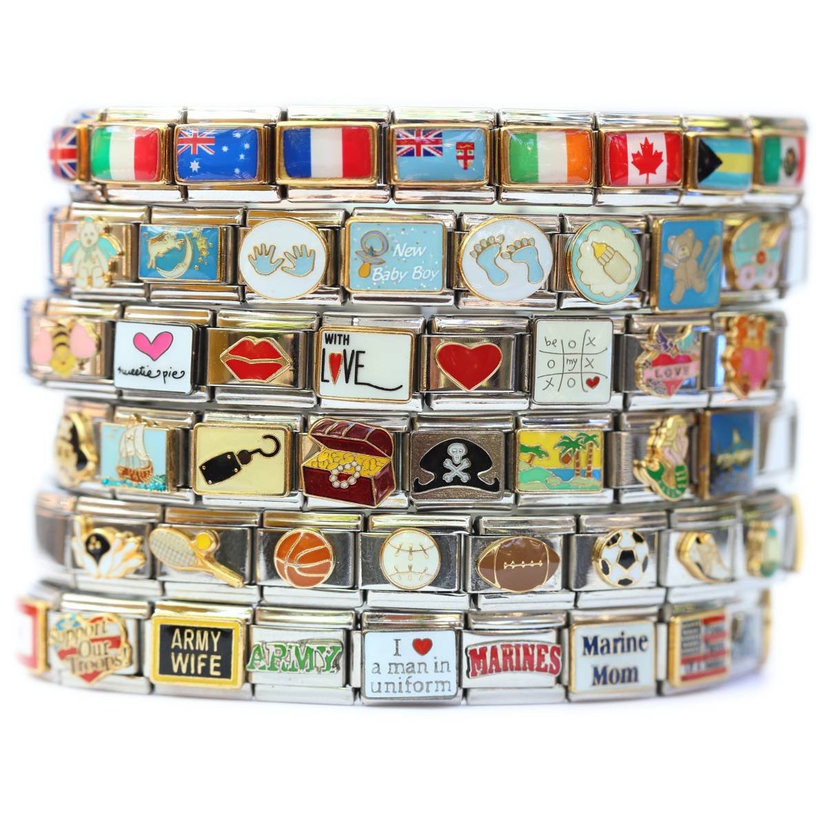 200 Assorted Italian Charms - Create Custom 9mm Charm Bracelets - Stainless Steel