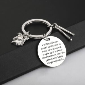 PENQI Drummer Jewelry Drummer Gift Percussion Drumsticks Keychain Percussion Drum Player Gift Drumming Lover Jewelry (drum keychain)