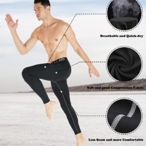 TELALEO 5 Pack Men's Compression Pants Workout Leggings Running Athletic Sports Basketball Tights Baselayer XL