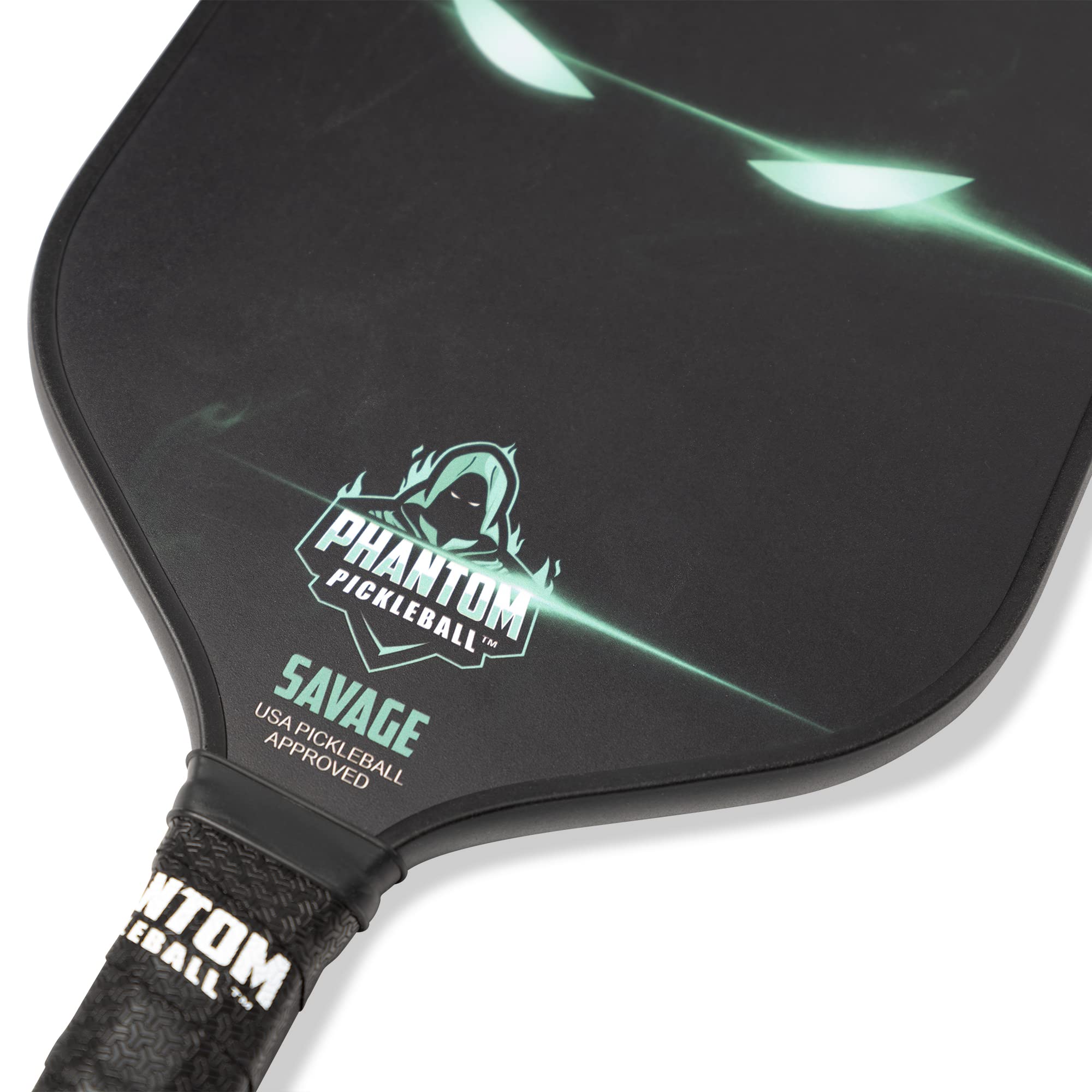 Phantom SAVAGE 13mm Carbon Fiber Wide Body Pickleball Paddles - Max Grit and Spin - USAPA Approved – Pickleball Rackets - Pickle-Ball Equipment with Polypropylene Core – Lightweight (Green)