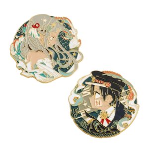 Toilet Bound Hanako Kun Anime Pins, TBHK Manga Cartoon Figures Yashiro Nene Hanako-kun Brooches Enamel Lapel Pins Cosplay Jewelry (2 pcs TBHK Pins)