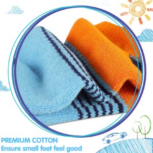 Comfoex Boys Socks 4-6 6-8 8-10 Years Old Ankle Athletic Cotton Socks For Kids Short Half Cushioned Socks 6 Pairs