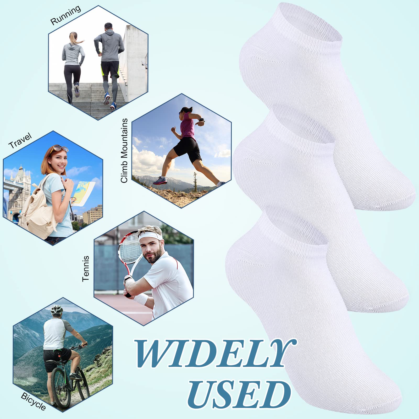 200 Pairs Thin Low Cut Ankle Socks Polyester Comfortable Lightweight Sock for Men Teens Team Charity Event Supplies Bulk Pack (White)